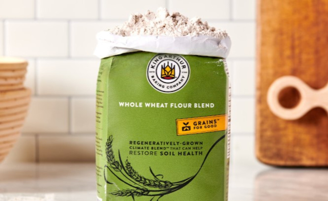 Regeneratively grown Climate Blend flour. Image credit: King Arthur Baking Company.